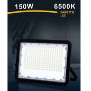 Trade Shop - Faro Led 150 Watt Proiettore Esterno Ip65 Nero Luce 3000k 6500k 4000k Fs150w-n - -bianco Freddo      -