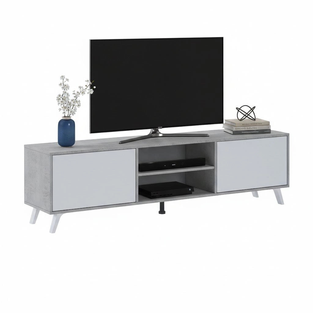 Misinto, Mobile Porta tv Cassetti, 180x40x49h cm Grigio Cemento