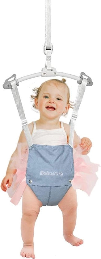 Schienalatoio per porte - Adattabile per età 4-24 mesi - Massimo 13 kg - Altezza regolabile - Struttura in acciaio - Blu