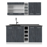 Vicco Cucina completa Nero cemento/bianco 160 cm PL Antracite