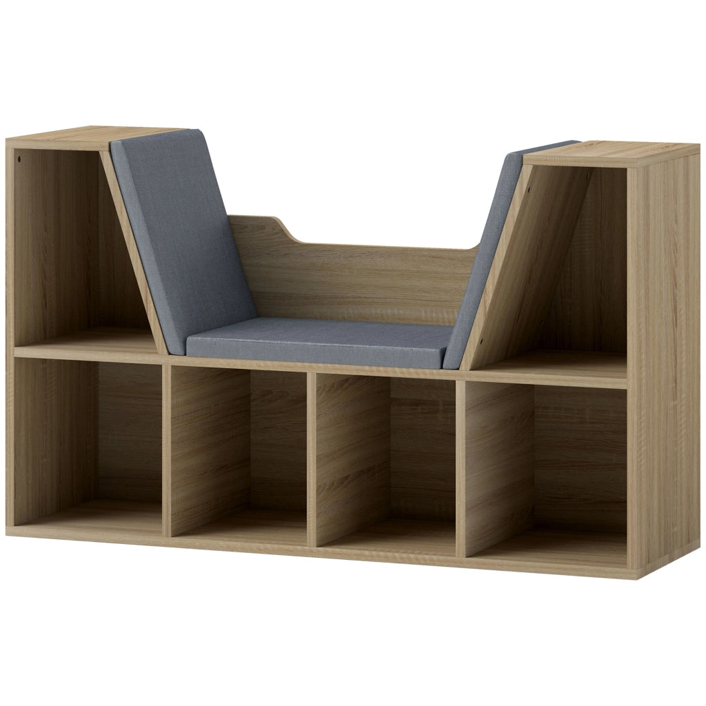Libreria con panca 6 scomparti ¨C zephmum ¨C Grigio 102x30x61 cm