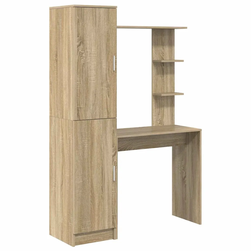 vidaXL Scrivania con Spazio di Archiviazione 2 pcs Rovere Sonoma