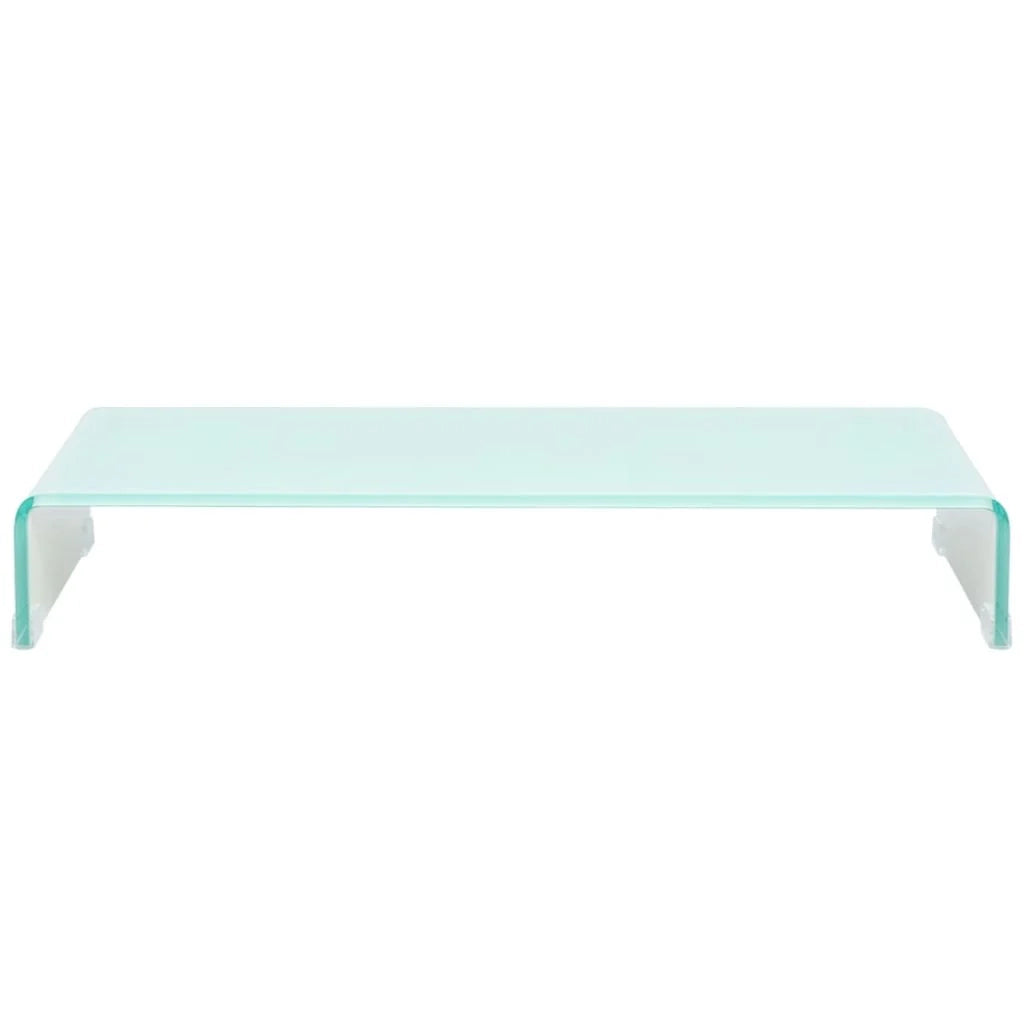 Pratico supporto TV/buffet/supporto per monitor di design per TV in vetro bianco da 80 cm 2502231