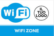 Adesivo Segnaletica WIFI ZONE personalizzato Varie Misure - Lato interno - 15 x 10