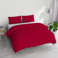 Copripiumino Matrimoniale con Sacco e Federe in Raso di Poliestere Bordeaux