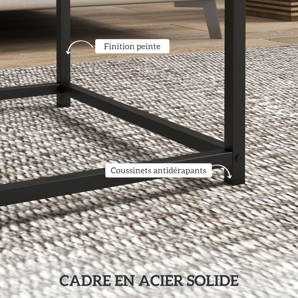 Tavolino da salotto ¨C zephmum ¨C grigio metallo legno
