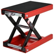 DURHAND Cavalletto Alzamoto, Sollevatore per Moto in Acciaio Rosso e Nero, Pieghevole e Antiscivolo 41.5 x 23.5 x 10-37cm