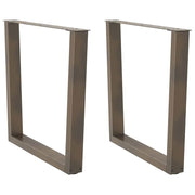 Set di 2 gambe regolabili per tavolo da pranzo a forma di V 80 x 73 cm stile moderno acciaio naturale 02_0056937