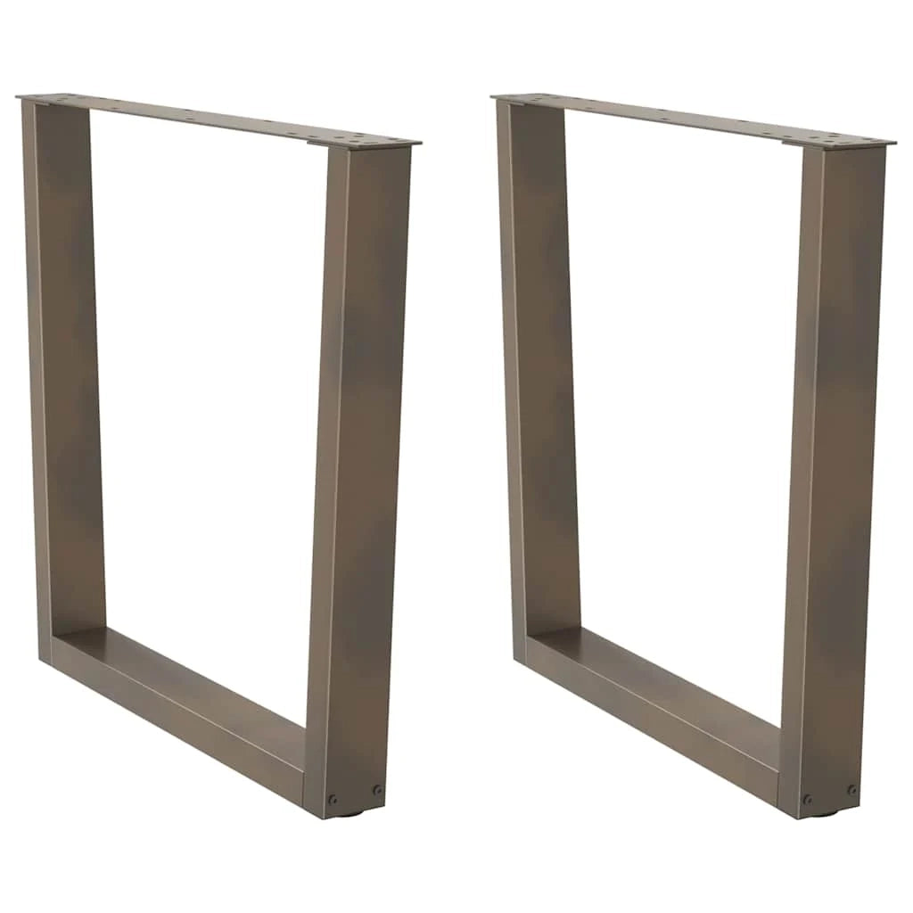 Set di 2 gambe regolabili per tavolo da pranzo a forma di V 80 x 73 cm stile moderno acciaio naturale 02_0056937