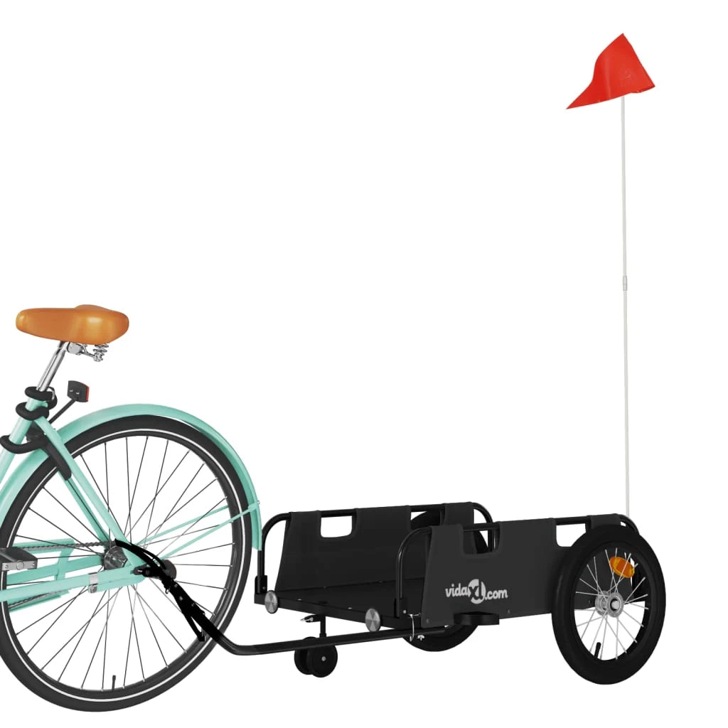 Rimorchio per trasporto biciclette tessuto Oxford ferro nero 02_0044402