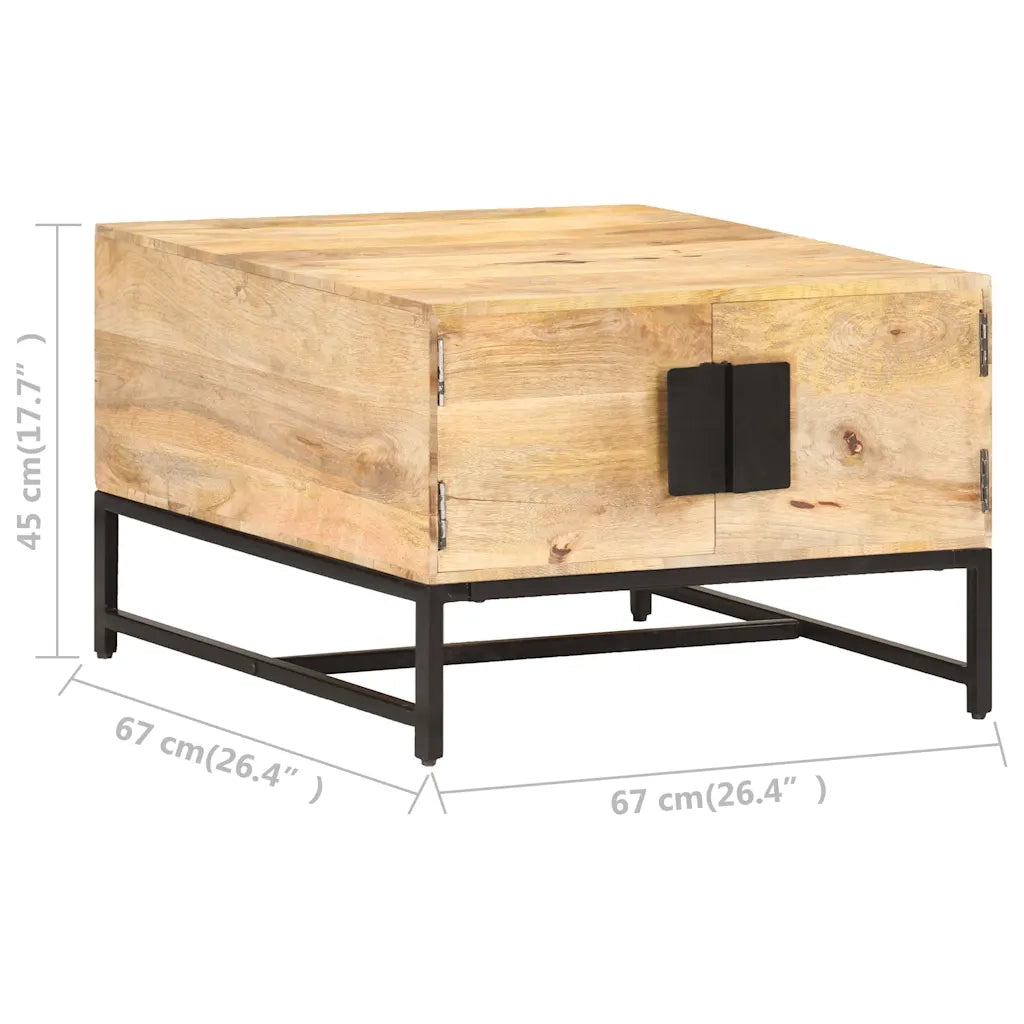 Tavolino da Salotto 67x67x45 cm in Legno Massello di Mango 320375