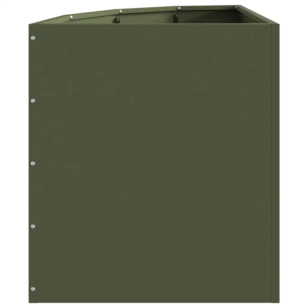 Vaso d'angolo Oliver verde 45 x 45 x 50 cm Acciaio