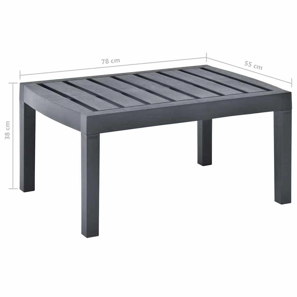 Garden Table Anthracite 78x55x38 Cm Plastic