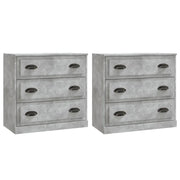 Credenze 2 pz | Madia | Buffet da pranzo | Armadio da pranzo Grigio Cemento in Legno Multistrato