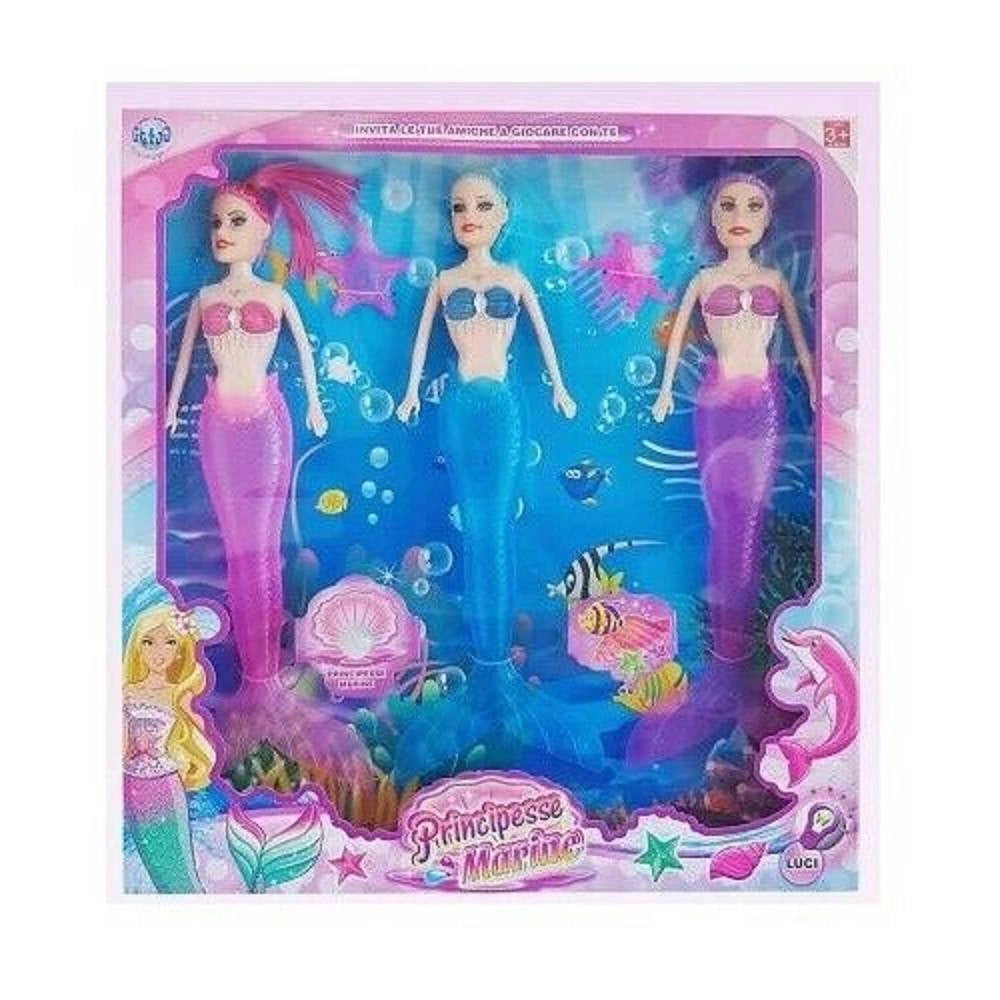 Trade Shop - Principesse Marine 3 Sirene Sirena Bambole Giocattolo Gioco Bambina -