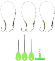 Kit di attrezzi per pesca al carpo - 3 pezzi - Lancio a mano - Corda da pesca intrecciata - Bloccatori di boilie - Attrezzatura da pesca - Resistenti e duraturi