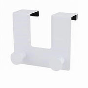 Trade Shop - Appendiabiti Da Porta Con 2 Ganci 12.5x11.5 Cm Bianco Asciugamani Vestiti 87779 -