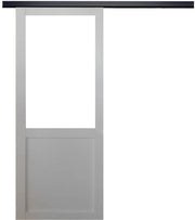 Porta Scorrevole Officina Bianca H204 x L73 senza montante + Binario in alluminio Nero