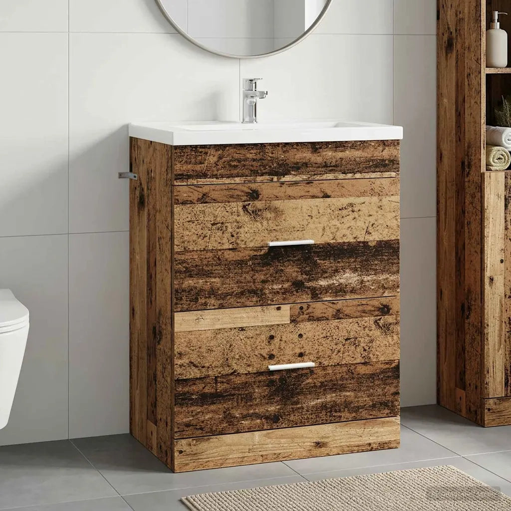 Mobiletto da Bagno Sotto Lavabo Legno antico 56 x 37,5 x 81 cm 890710