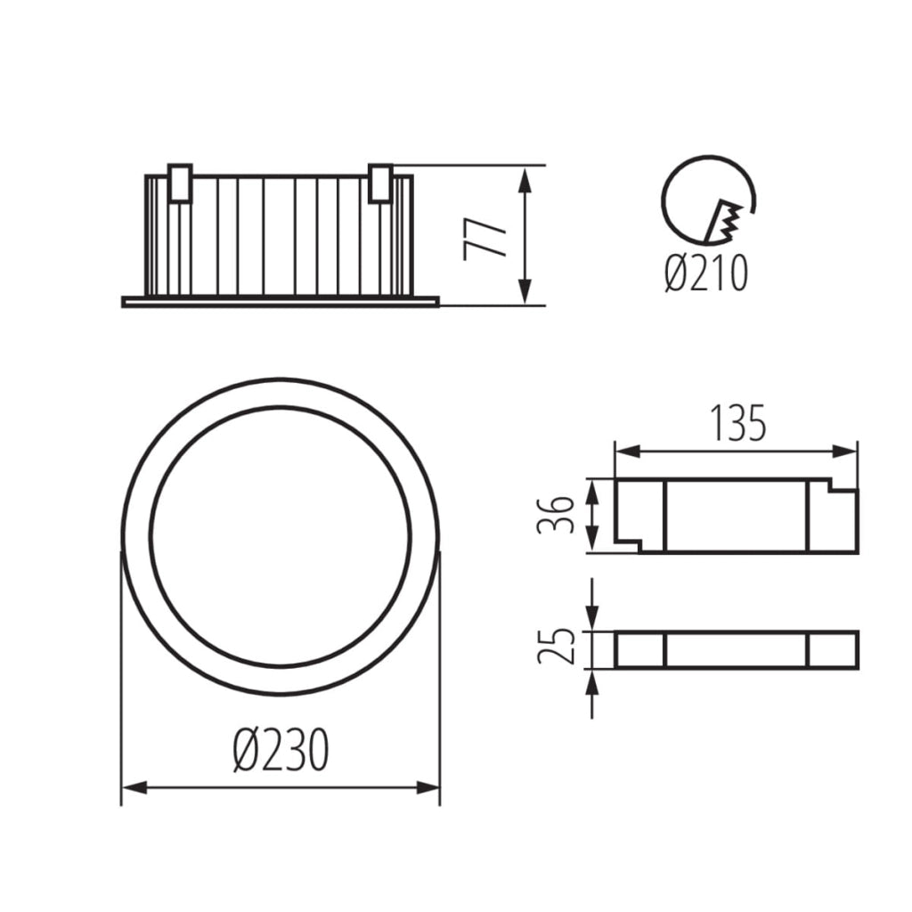 Faretto incasso soffitto nero Kanlux TIBERI LED 40W