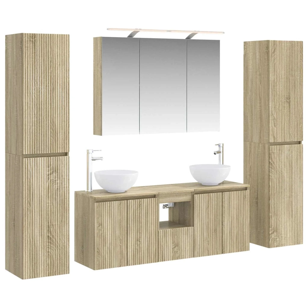 Set di mobili per il bagno 6 pcs Rovere Sonoma 3407209