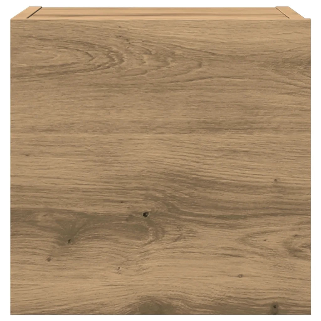 Set Mobile TV 7 pz-Credenza per TV Montato a Parete Rovere in Legno Multistrato 384438