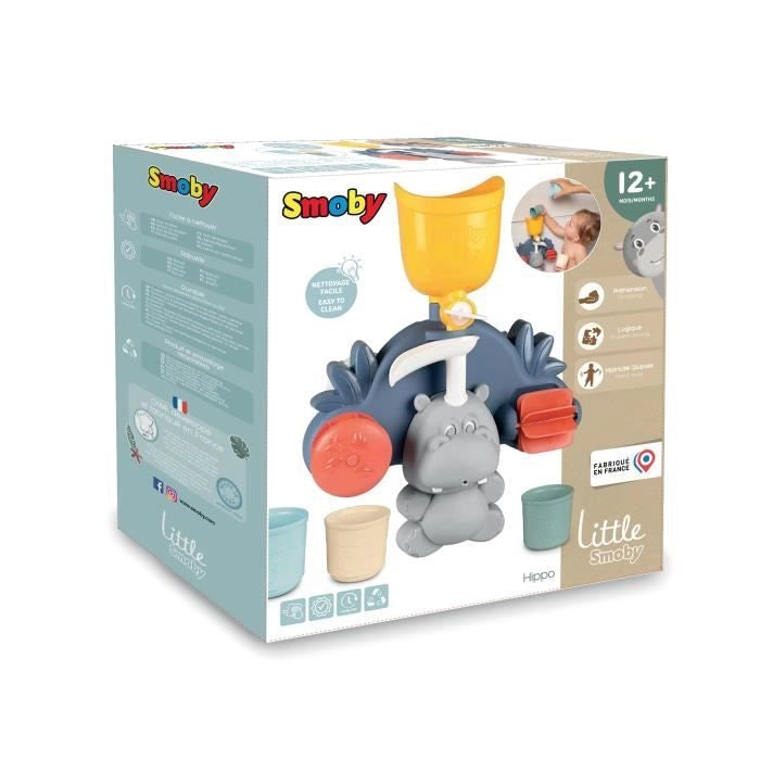 Giocattolo da bagnetto Smoby Little Smoby Hippo - Scivolo e ruote per bambino di 18 mesi - Blu e verde