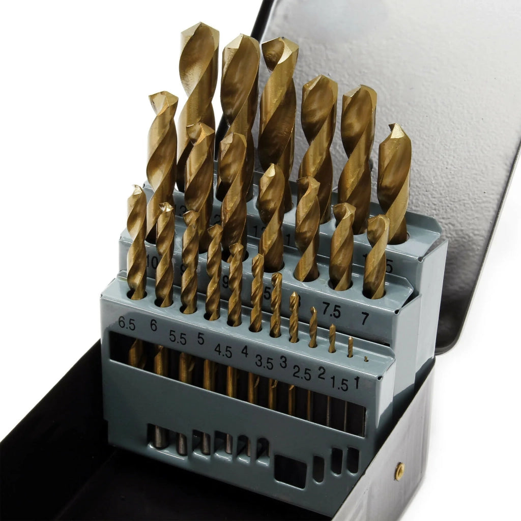 Set di 25 punte elicoidali diametro 1-13 mm angolo 135° set di foratura per metallo set di punte per officina 16_0002709