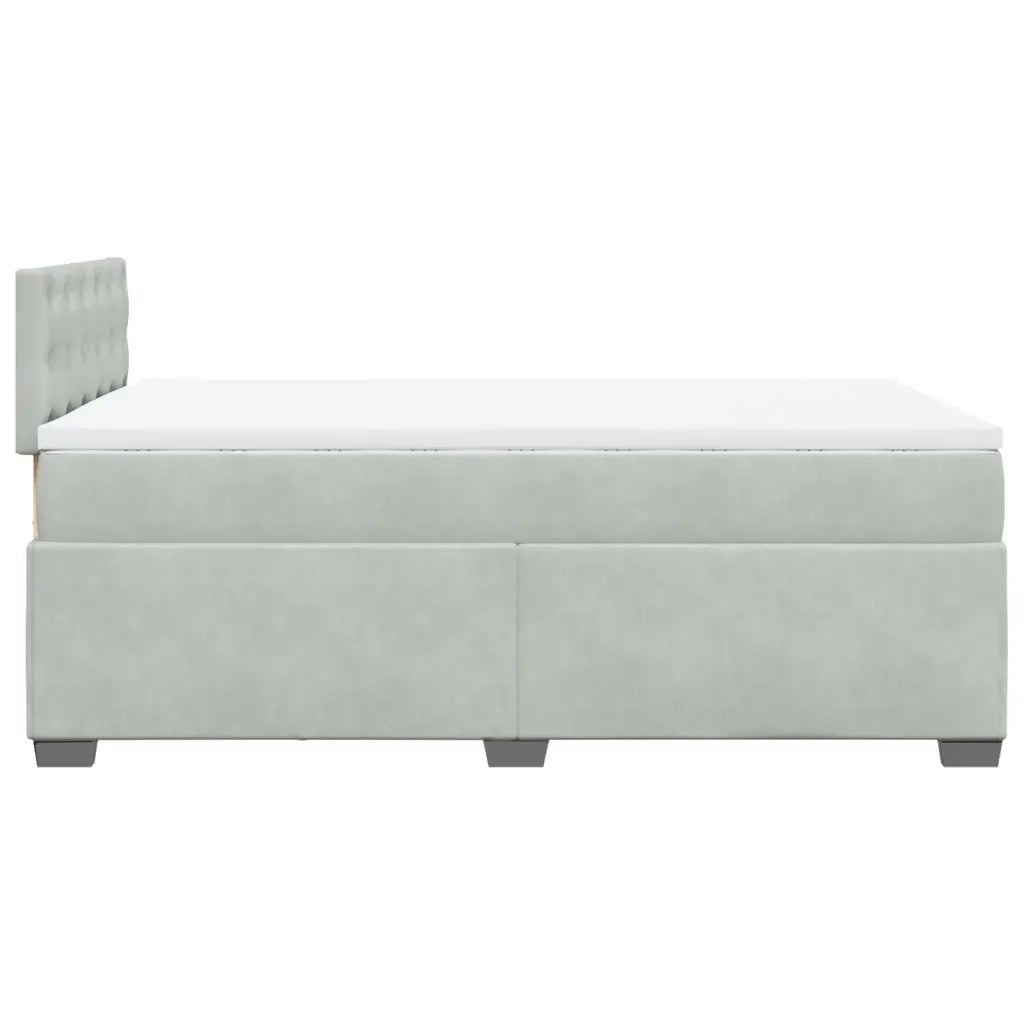 Giroletto a Molle con Materasso Grigio Chiaro 120x200cm Velluto 3286294