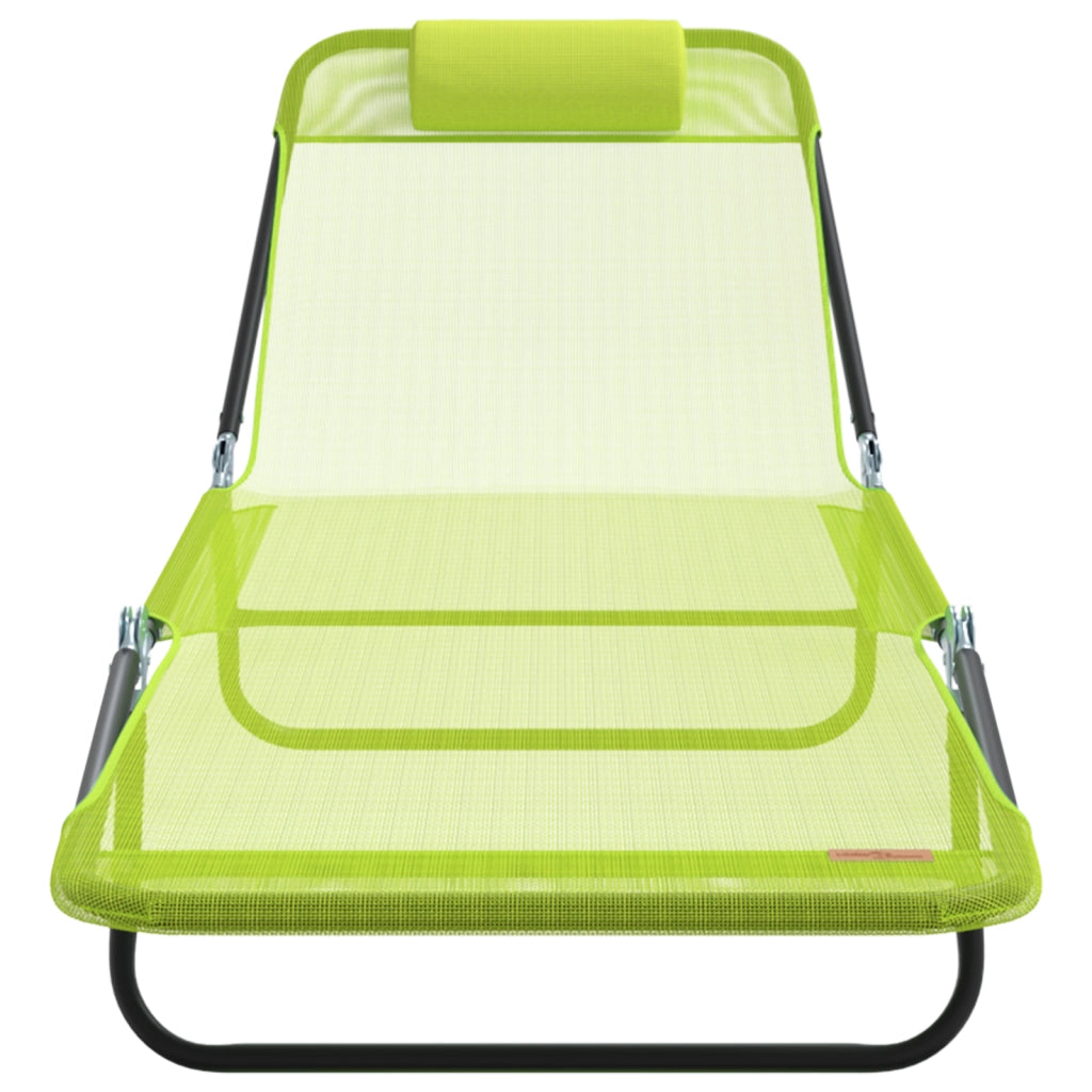 Lettino Prendisole con Poggiatesta Verde Textilene