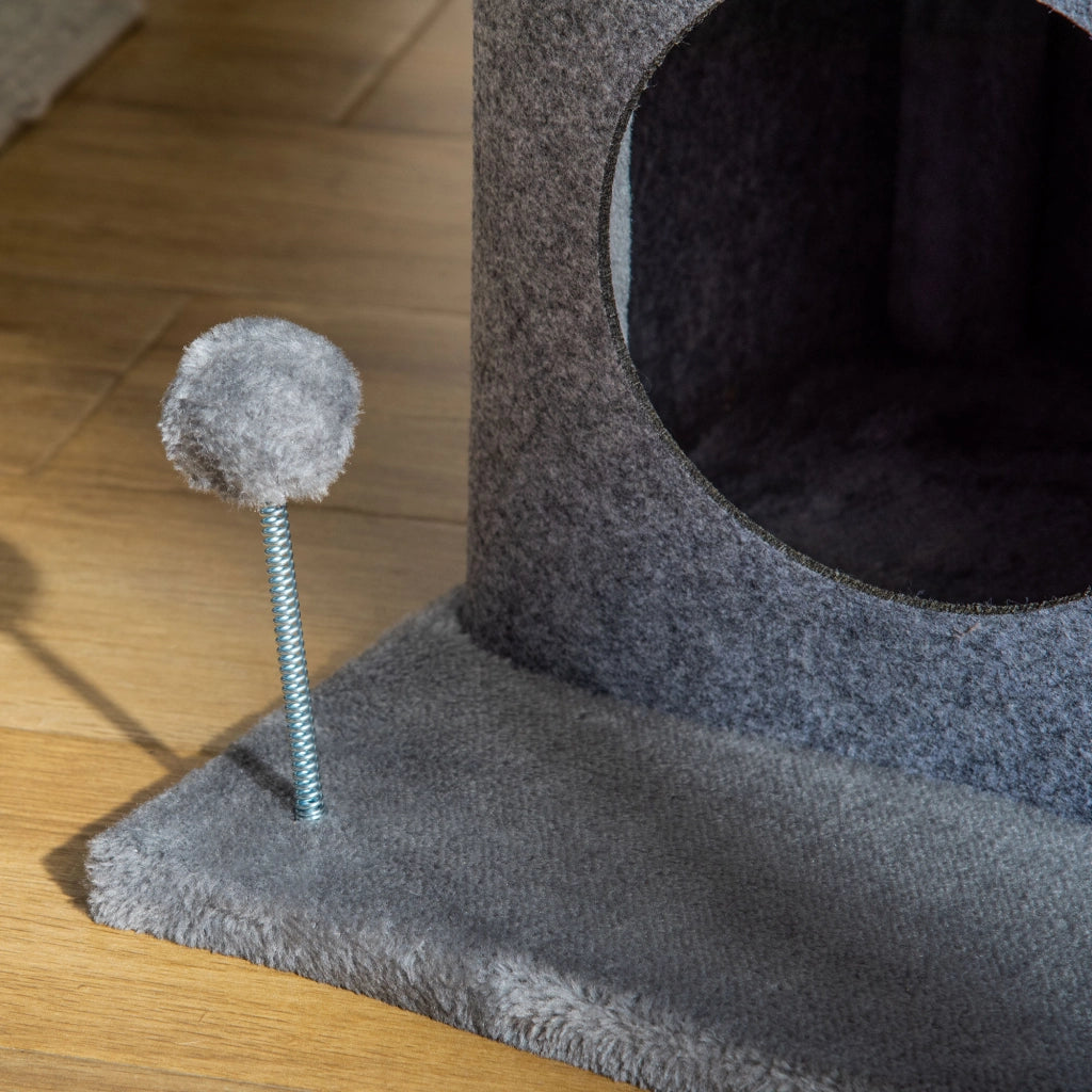 Albero per gatti con piattaforme e nicchie ¨C Zephmum ¨C Grigio 48x48x100 cm