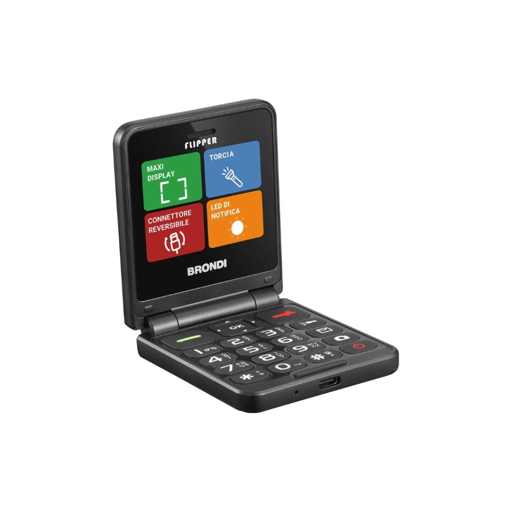 Cellulare brondi flipper duos black metal italia