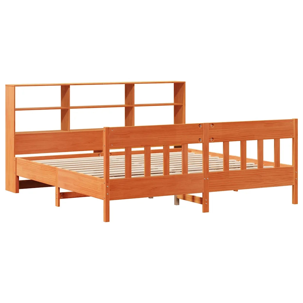 vidaXL Giroletto senza Materasso Marrone Cera 200x200 cm Legno di Pino