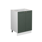 Mobiletto base cucina Fame-Line Verde-oro rustico/Bianco 60 cm senza piano di lavoro Vicco