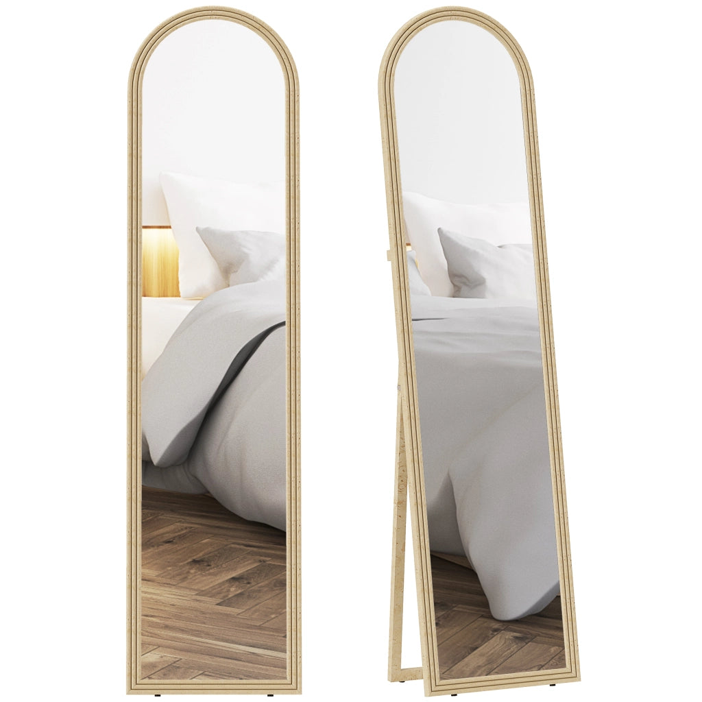 Specchio a Pieno Corpo con Cornice Effetto Pietra ¨C zephmum ¨C 40x3.7x160 cm Beige