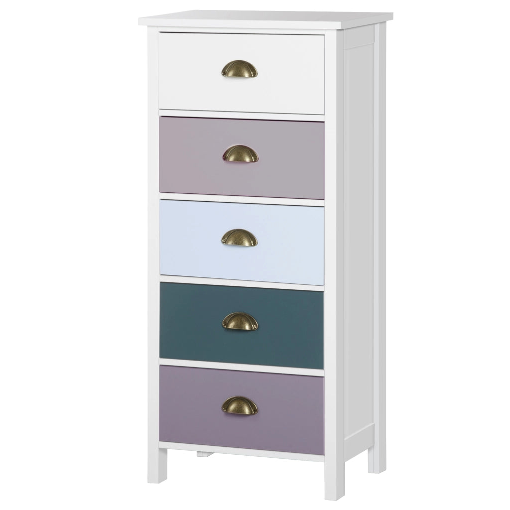 Cassettiera 5 Cassetti Colorati ¨C Minimal ¨C Multicolore Blu