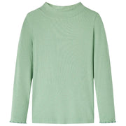 Maglietta da Bambina Maniche Lunghe a Lupetto Menta Scuro 140cod mxl 107972