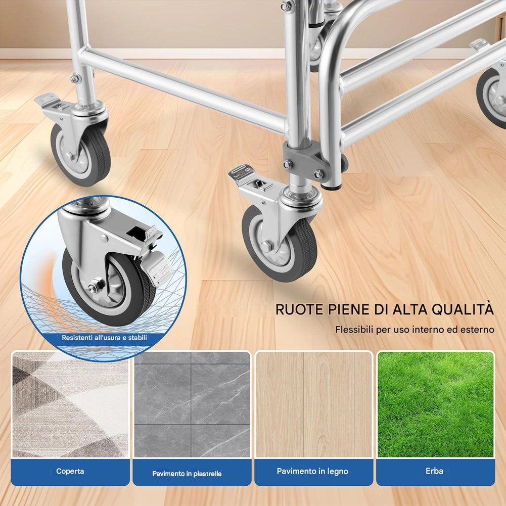 Sedia a Rotelle Impermeabile per Anziani Disabili con WC Coperchio Seduta Comoda