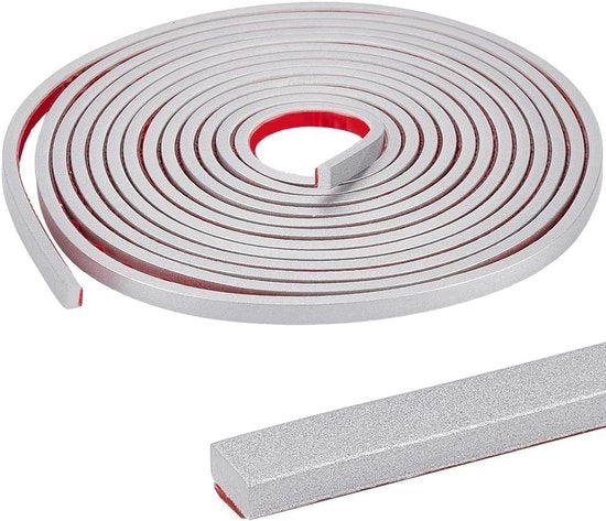 Strisce Autoadesive Flessibili per Cornice Parete e Plafond con Linee Imitazione Gesso Argento - 5 m Rivestimento Parete Strisce e Stocchi Decorazione DIY