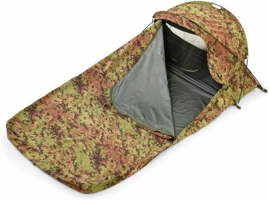 Bivacco in Doppio Sacco - Rifugio Compatto - Campeggio e Escursione - 4 Stagioni - 230 x 135 cm - Camouflage