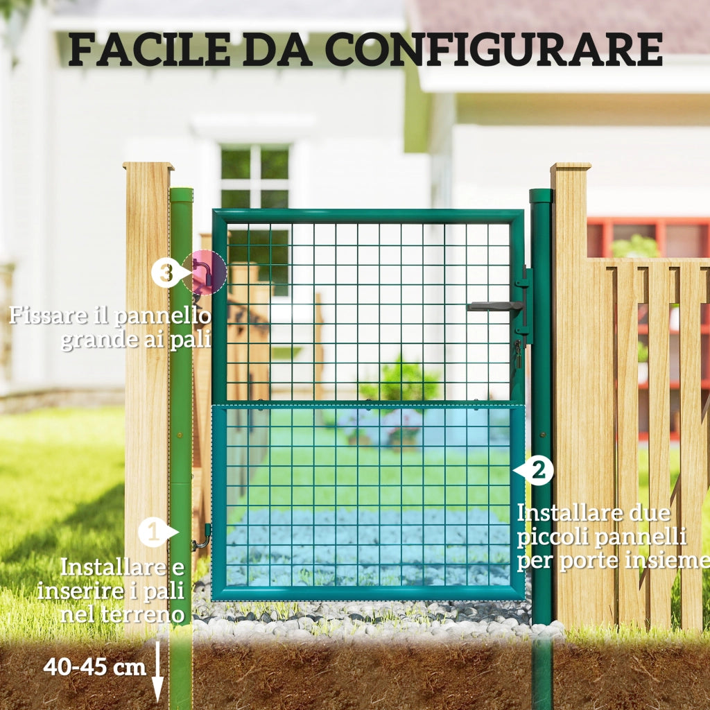 Cancelletto da Giardino in Acciaio ¨C zephmum ¨C Grigio 97x150 cm