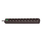 Presa multipla con 10 prese Eco-Line di tipo F da 3 m Nero Brennenstuhl