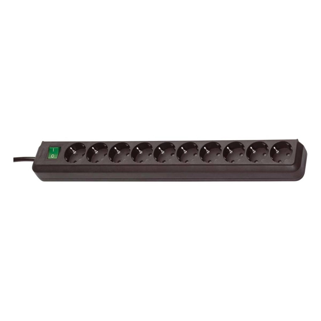 Presa multipla con 10 prese Eco-Line di tipo F da 3 m Nero Brennenstuhl