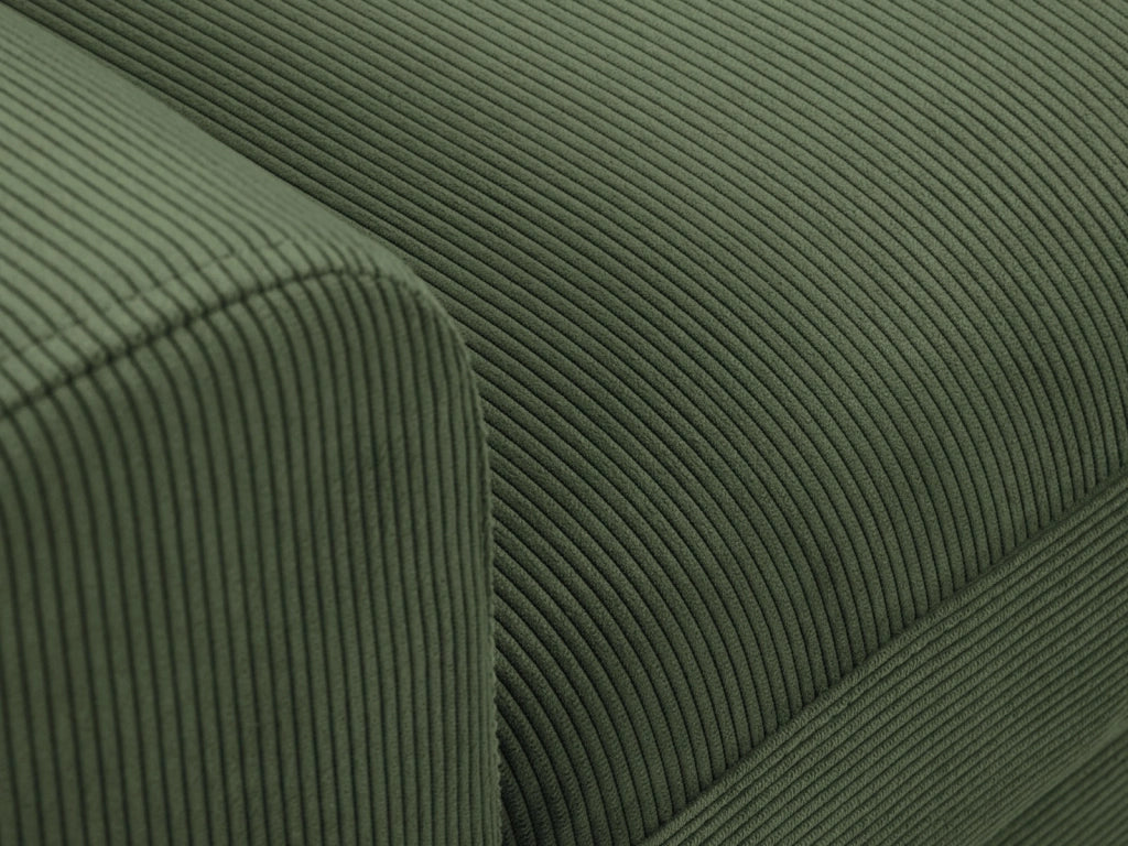 Cosmopolitan Design - Divano convertibile angolare destro con box "Kyoto" 4 posti in velluto a coste verde bottiglia 