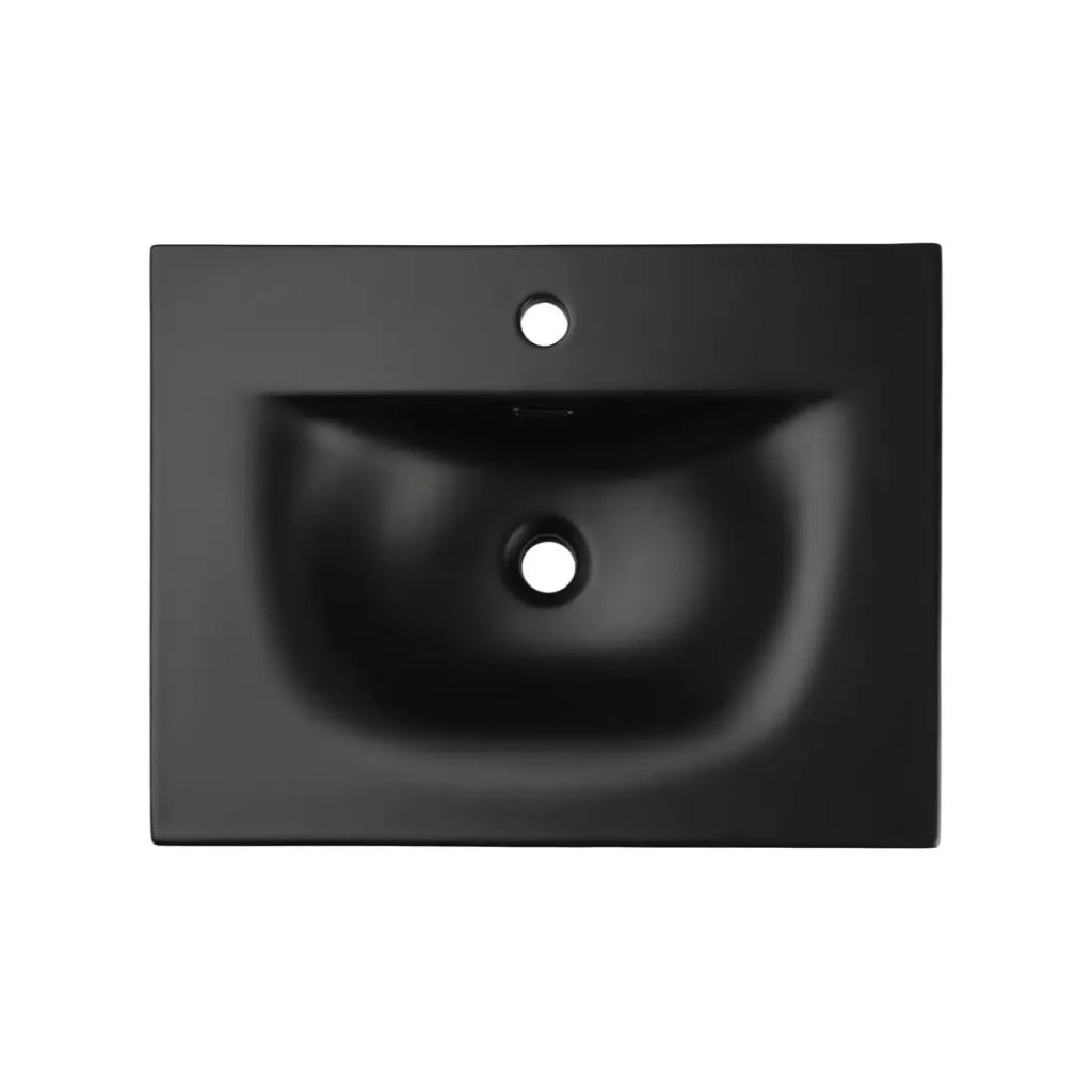 Lavabo da incasso VELOA 60 cm in ceramica nero opaco