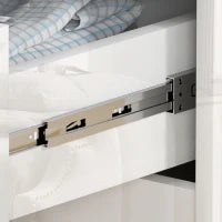 Cassettiera 4 Cassetti Moderna e Minimal in Legno, 60x40x85 cm, Bianco Lucido