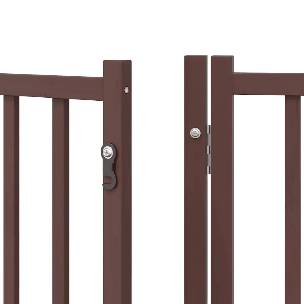 Cancelletto di sicurezza per animali domestici porta pieghevole 12 pannelli legno di pioppo marrone 02_0023170