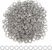 Connettori per gioielli in acciaio inossidabile, argento, 4 mm, 500 pezzi, inclusa scatola di conservazione