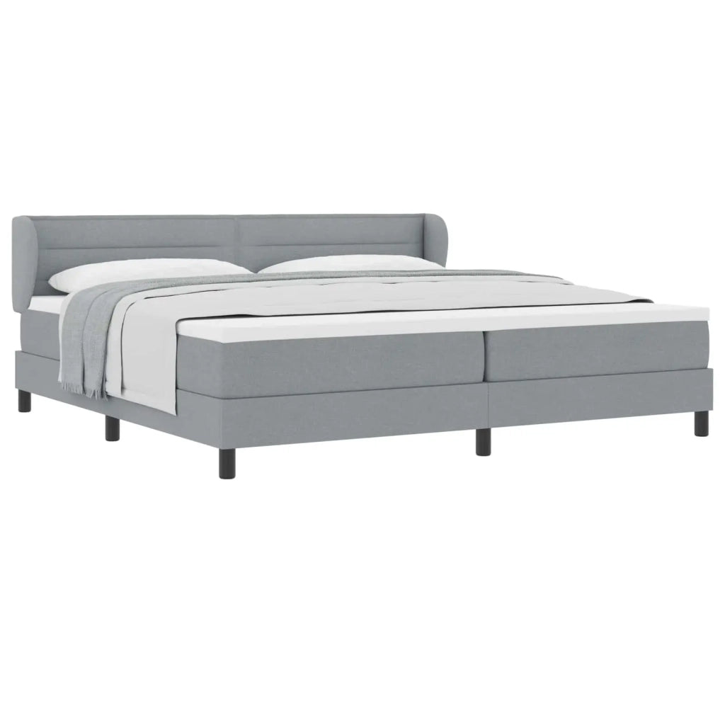 Letto a molle con materasso Grigio chiaro 200 x 200 cm Tessuto 3339982