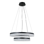 Lampada a sospensione Pantal 2 anelli LED nera Italux
